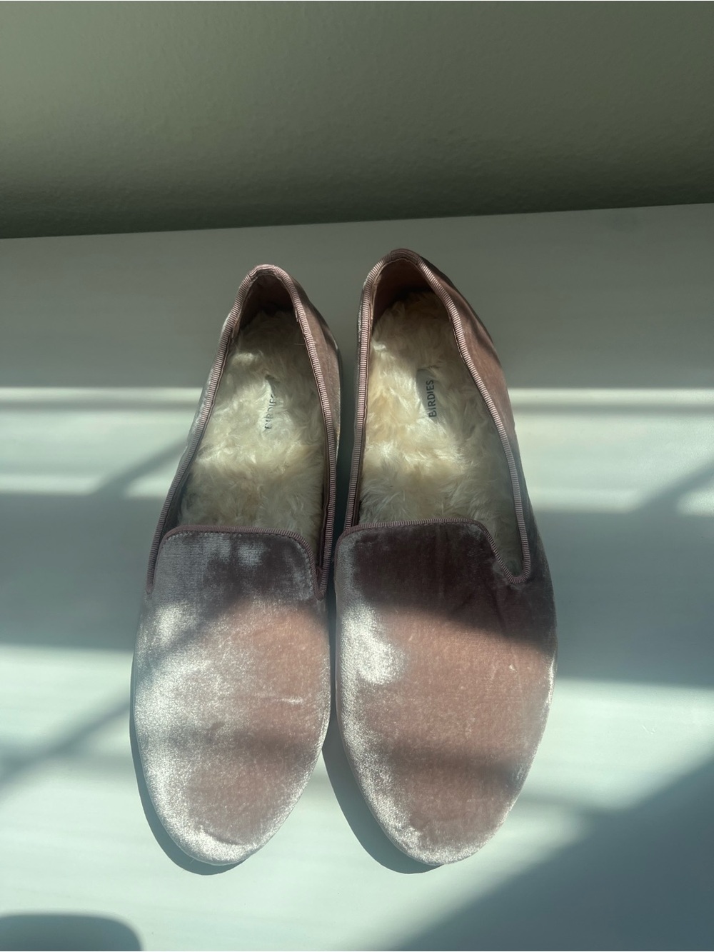 Birdies Starling Pink Velvet Slip-On Loafers